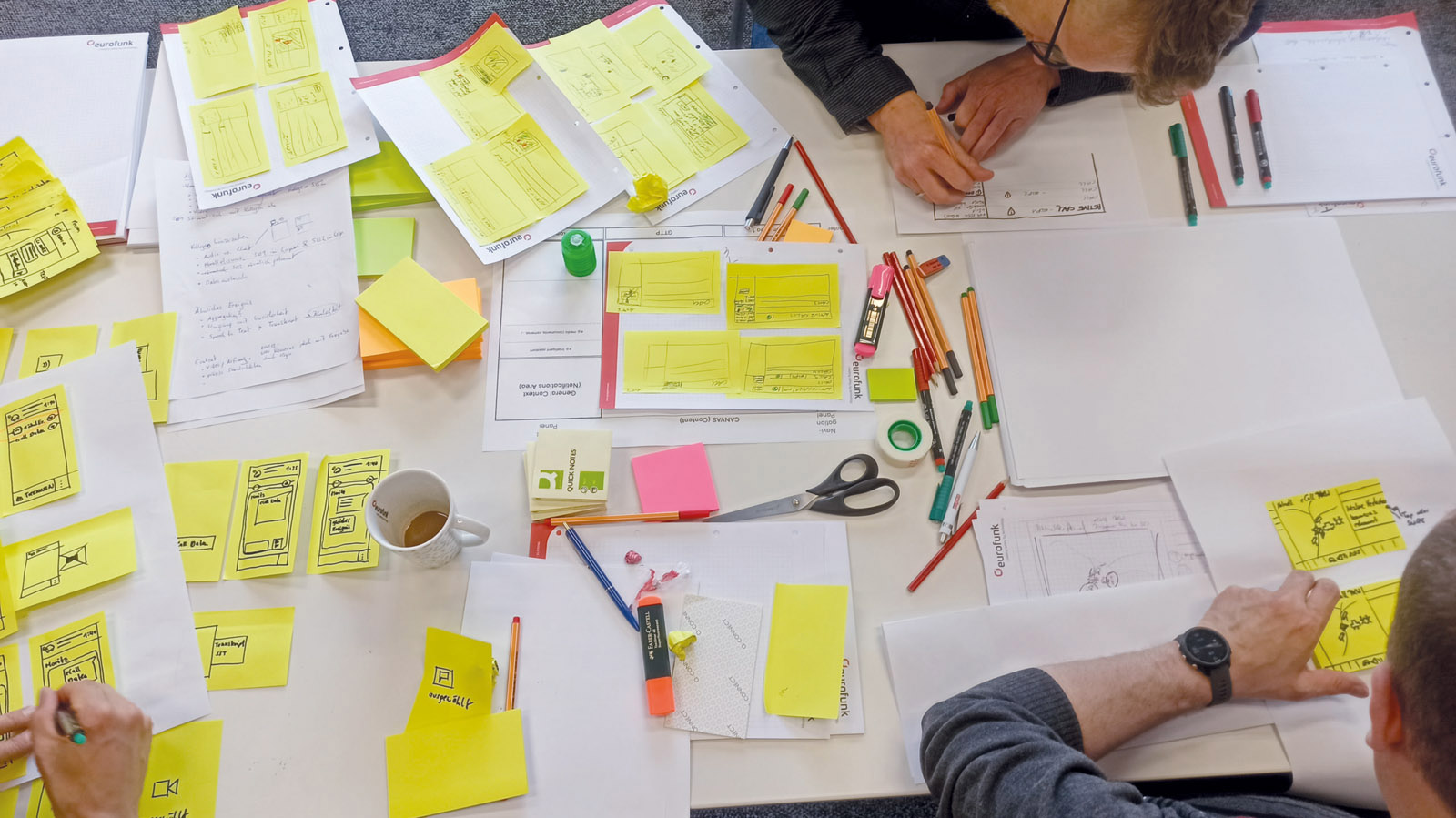 Das Design Sprint Team in seiner kreativen Phase