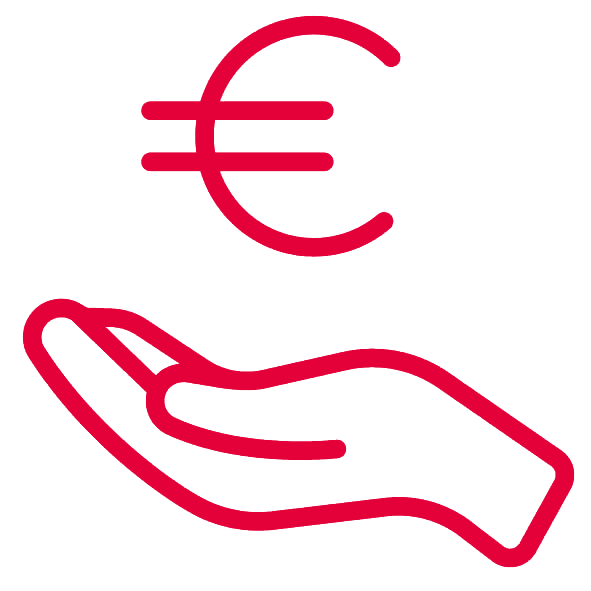 icon hand eurozeichen