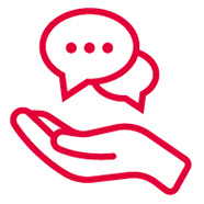 Icon Consulting Hand Sprechblasen