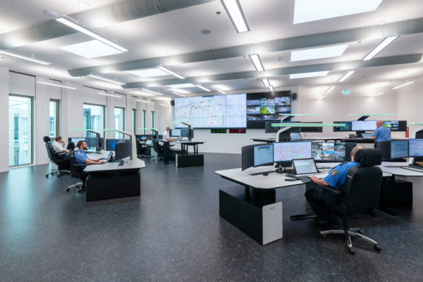 Eurofunks Arbeitsplätze im Polizeipräsidium